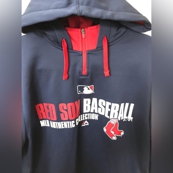 MAJESTIC Boston Red Sox MLB Authentic Collection Hooded Sweatshirt Size Small - Picture 5 of 13